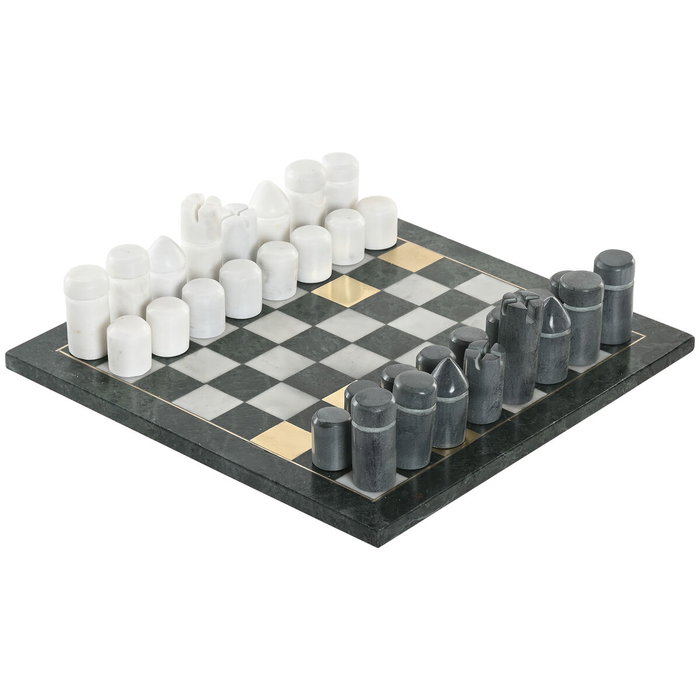 Jeu d'Échecs Home ESPRIT Laiton Marbre Jeu d'Échecs Home ESPRIT Laiton Marbre