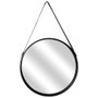 Home Deco Factory Miroir Rond avec Poignée Noire 50 cm