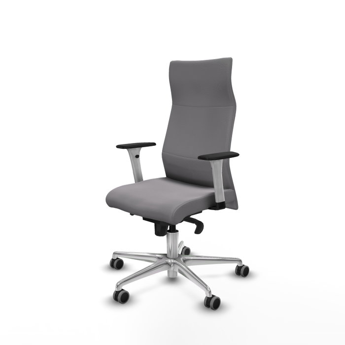 Piqueras Y Crespo Sillón Albacete Gris avec Mécanisme Synchrone et Base Aluminium