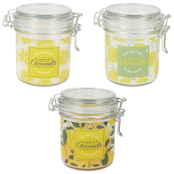 Home Deco Factory Bougie à la Citronnelle en Bocal en Verre