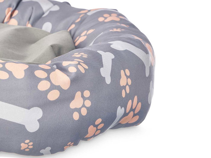 MASCOW Couchette pour animaux 60cm motifs empreintes (Gris + Marron) MASCOW Couchette pour animaux 60cm motifs empreintes (Gris + Marron)
