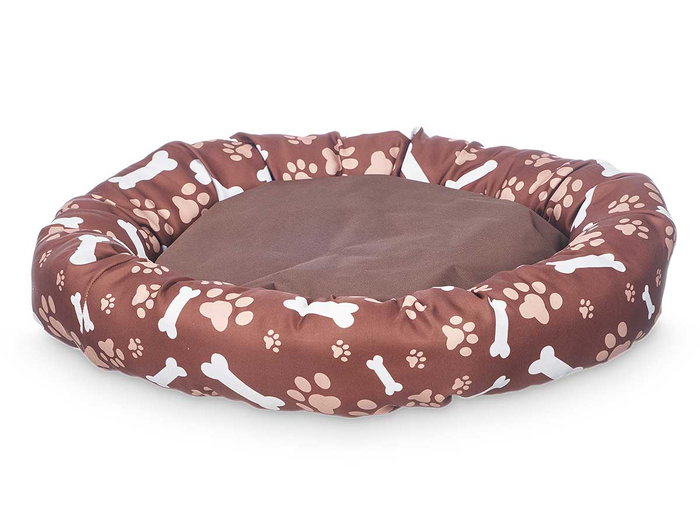 MASCOW Couchette pour animaux 60cm motifs empreintes (Gris + Marron) MASCOW Couchette pour animaux 60cm motifs empreintes (Gris + Marron)