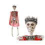 BigBuy Home Squelette Roi Médiéval avec Couronne Noire et Cape Rouge - 40 cm