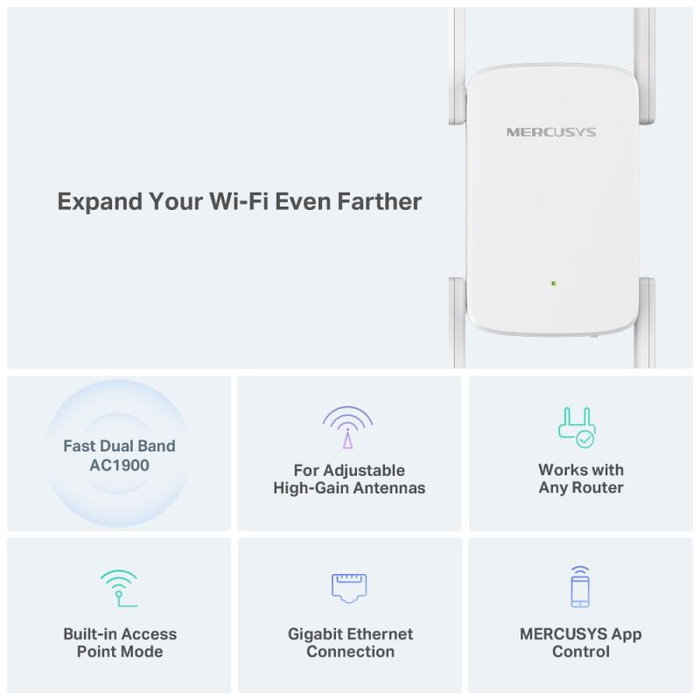 Mercusys ME50G Répéteur Wi-Fi AC1900 Dual-Band