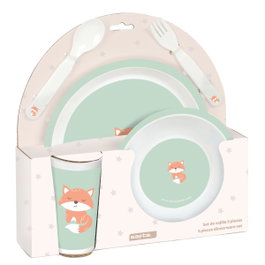 Safta Set de vaisselle préscolaire Zorrito avec assiettes, couverts et verre