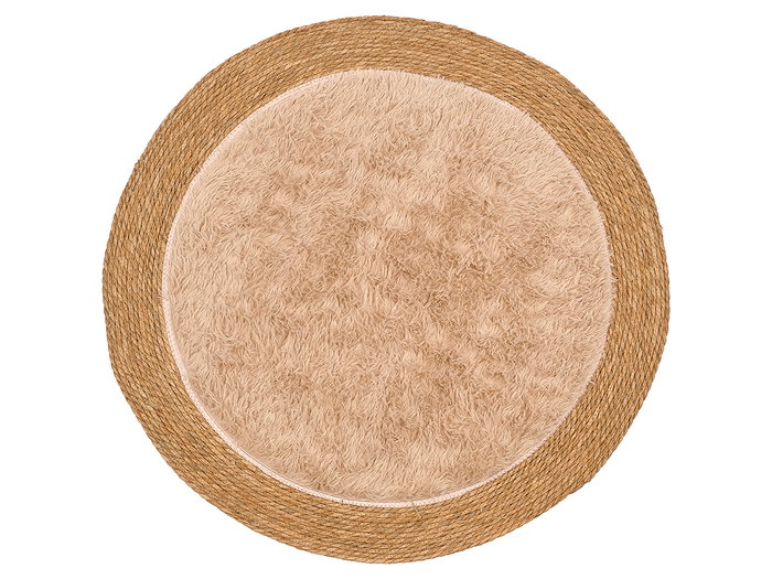 GIFTDECOR Alfombra de Jute Antidérapante Beige 100x100 cm