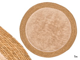 GIFTDECOR Alfombra de Jute Antidérapante Beige 100x100 cm