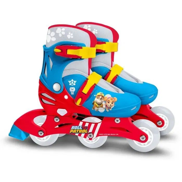 Paw Patrol Patins en Ligne Évolutifs 2 en 1 - Tri-Skate et Roller Inline - Taille Ajustable 27-30 - Roues PVC 60mm et Frein Arrière
