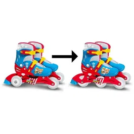 Paw Patrol Patins en Ligne Évolutifs 2 en 1 - Tri-Skate et Roller Inline - Taille Ajustable 27-30 - Roues PVC 60mm et Frein Arrière