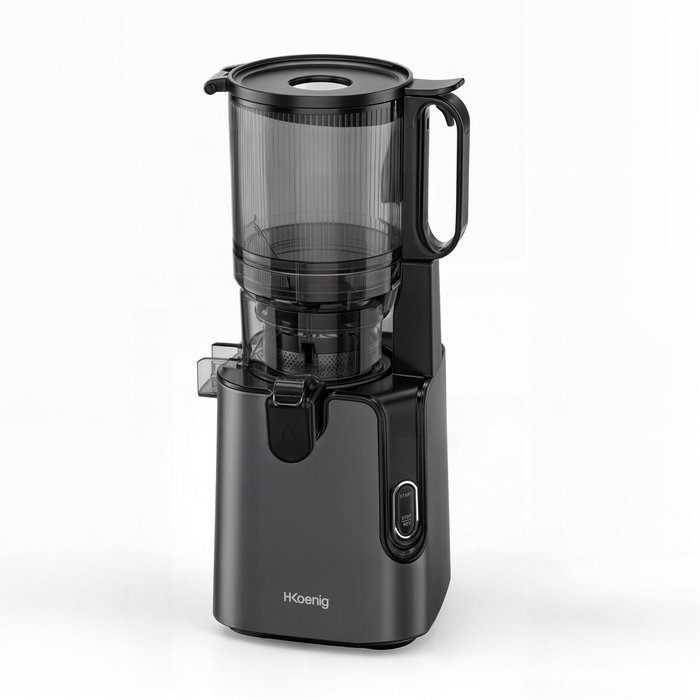 Hkoenig GSX26 Extracteur de jus ouverture large, 1,8 L, Noir