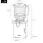 Hkoenig GSX26 Extracteur de jus vertical 250 W à ouverture large 135 mm, 1.8 L, technologie pression douce 50 tours/min, en acier inoxydable gris foncé, livré avec accessoires