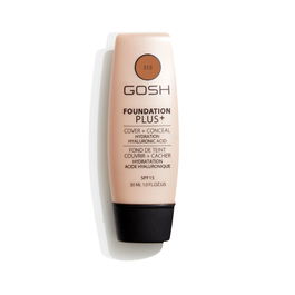GOSH - Foundation Plus+ - Fond de teint liquide et correcteur 2-en-1 - Teinte 010 Bronzée - SPF 15 - Format testeur 30 ml