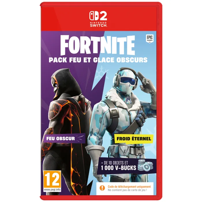 Just For Games Fortnite Pack Feu & Glace Obscurs Jeu Nintendo Switch 2 | Code Skins & Objets Exclusifs Just For Games Fortnite Pack Feu & Glace Obscurs Jeu Nintendo Switch 2 | Code Skins & Objets Exclusifs