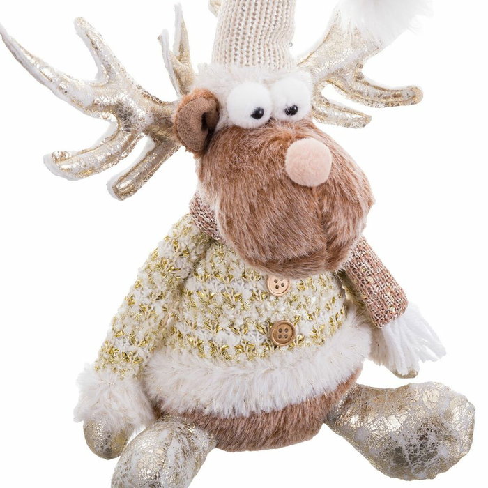 BigBuy Home Figurine Décorative Cerf Assis Naturel