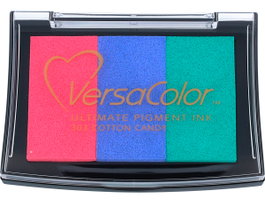 Tsukineko VERSACOLOR Tampon encreur 3 couleurs coton de sucre 95x65mm