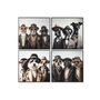 Home ESPRIT Lot de 4 Cadres Chien Loft Laqué Blanc Noir 62 x 3 x 62 cm