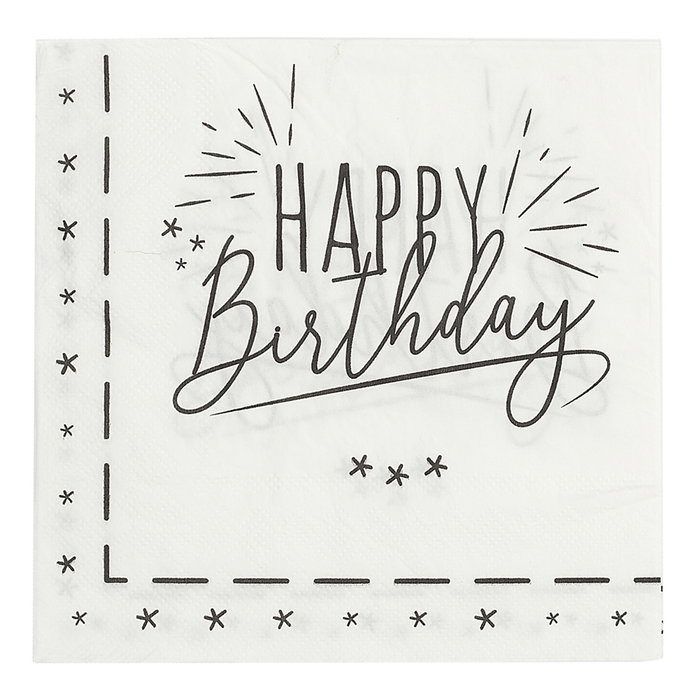 Party Time Lot de 20 serviettes en papier pour anniversaire