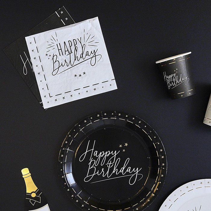 Party Time Lot de 20 serviettes en papier pour anniversaire