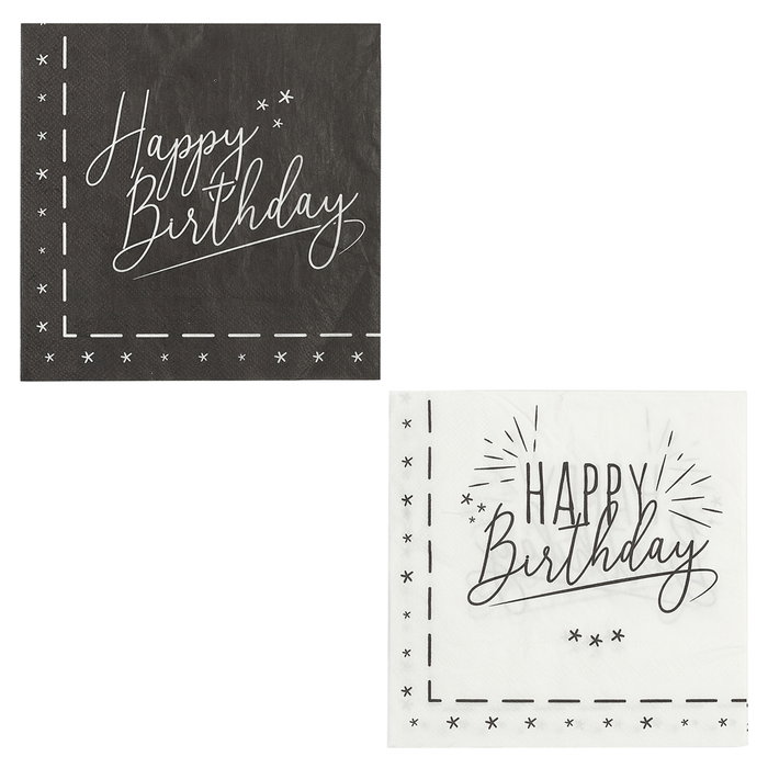 Party Time Lot de 20 serviettes en papier pour anniversaire