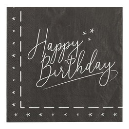 Party Time Lot de 20 serviettes en papier pour anniversaire