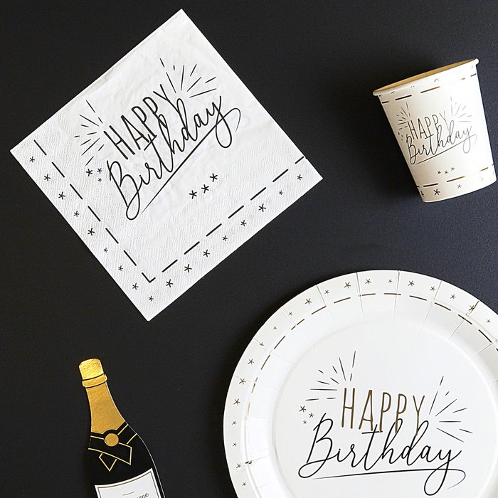 Party Time Lot de 20 serviettes en papier pour anniversaire