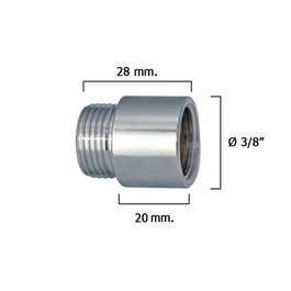WOLFPACK LINEA PROFESIONAL Rallonge ronde chromée 3/8 x 20