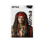 BigBuy Carnival Perruque Hippie Marron avec Bandeau Rouge