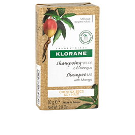Klorane Shampoing solide à la mangue 80g pour cheveux secs