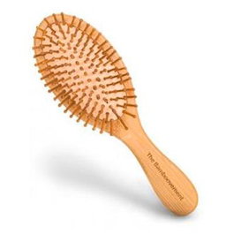Bambooovement Brosse à Cheveux en Bambou Ovalée – Pour Cheveux Courts à Mi-Longs, Poils en Bambou, Vegan, Certifié FSC