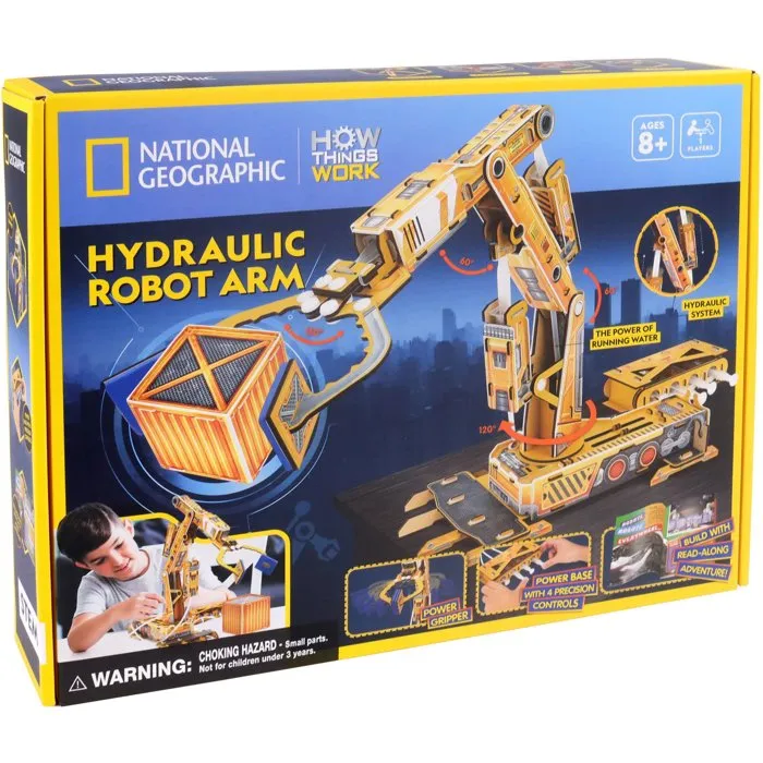 Explora Bras Robot Hydraulique à Construire DIY 168 Pièces - Kit de Construction SANS Colle, Fonctionnel, pour Enfants dès 8 Ans - Réf. 540222