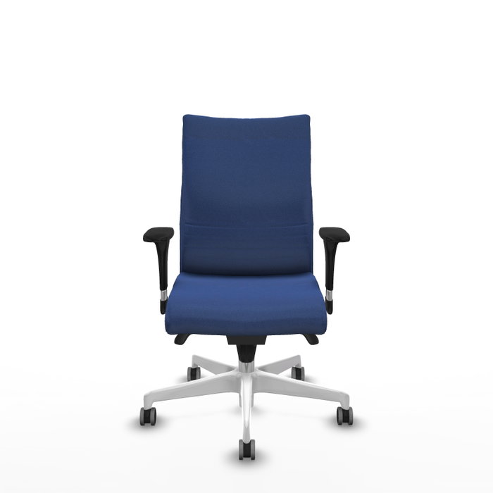 Piqueras Y Crespo Chaise Albacete Confidente Bleu Marine avec Mécanisme Synchrone et Base Blanche
