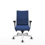 Piqueras Y Crespo Chaise Albacete Confidente Bleu Marine avec Mécanisme Synchrone et Base Blanche