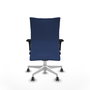 Piqueras Y Crespo Chaise Albacete Confidente Bleu Marine avec Mécanisme Synchrone et Base Blanche