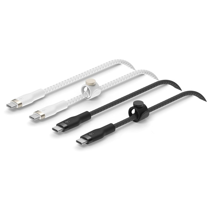 Belkin BoostCharge Pro Flex Lot de 2 câbles USB-C vers USB-C, 1 m, Noir et Blanc Belkin BoostCharge Pro Flex Lot de 2 câbles USB-C vers USB-C, 1 m, Noir et Blanc