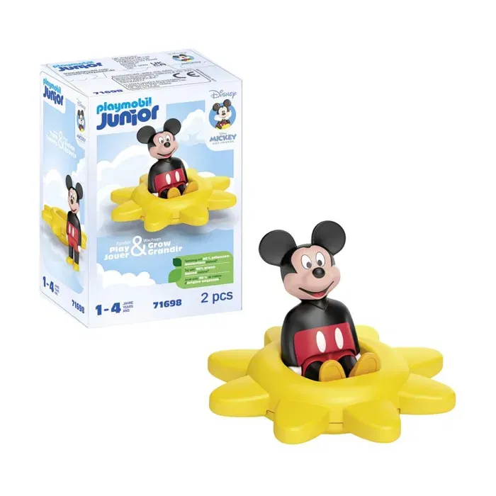 Playmobil 71698 - Mickey et la Toupie Soleil avec Hochet, Jouet pour Développer la Motricité Fine - Collection Junior Disney