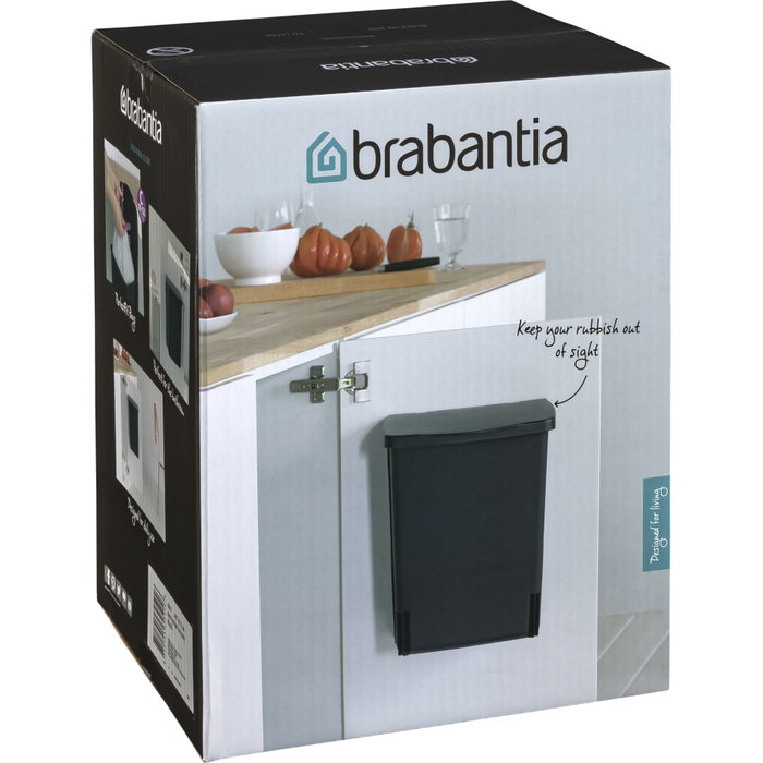 Brabantia Poubelle encastrée noire 10 l Brabantia Poubelle encastrée noire 10 l