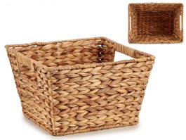 GIFTDECOR Panier rectangulaire en paille avec anses Marron