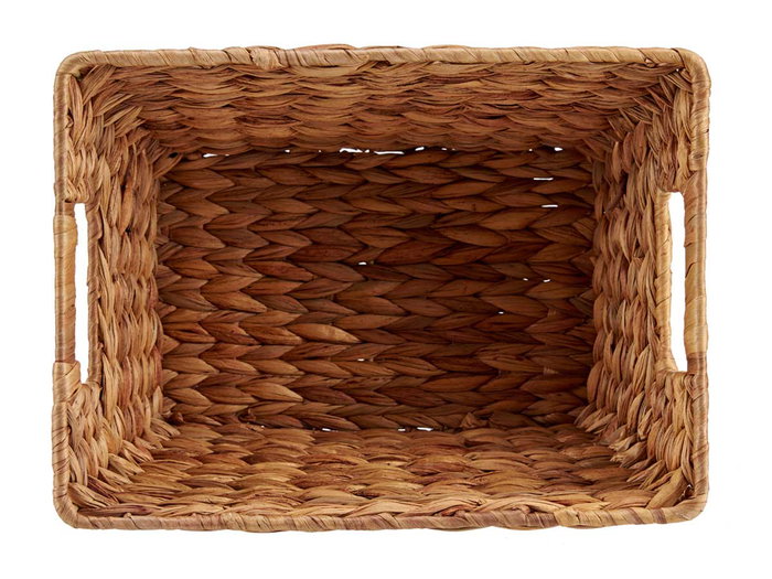 GIFTDECOR Panier Rectangulaire en Paille avec Anses 34x18x24cm (Set de 12)