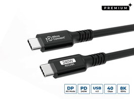 MicroConnect Câble USB-C vers USB-C Premium 1m, 240W, 40Gbps, USB4 Gen 3x2