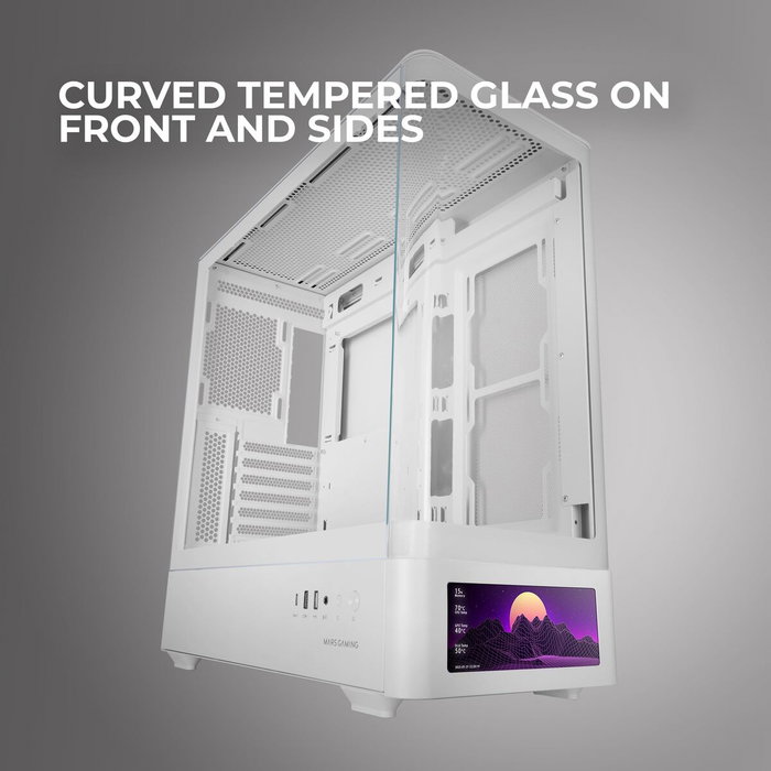 Boîtier ATX semi-tour Mars Gaming MCLCDPROW Blanc