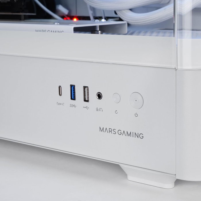 Boîtier ATX semi-tour Mars Gaming MCLCDPROW Blanc