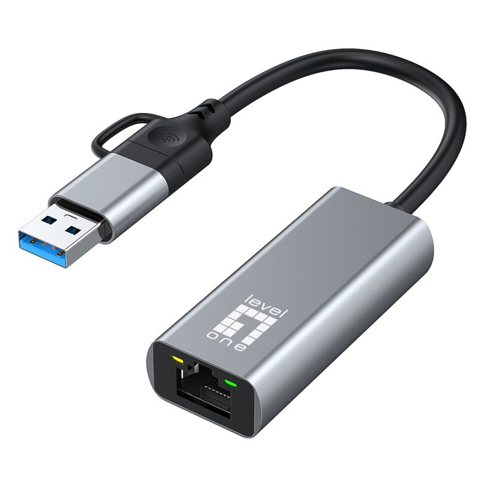 LevelOne USB-0423 Adaptateur réseau 2,5G USB-C/A LevelOne USB-0423 Adaptateur réseau 2,5G USB-C/A