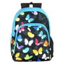 PERONA Sac à Dos Junior 43 cm à Motif Papillons, Dos et Bretelles Rembourrés, Système Adaptable pour Chariot, Compartiments Multiples, Réfléchissant
