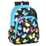 PERONA Sac à Dos Junior 43 cm à Motif Papillons, Dos et Bretelles Rembourrés, Système Adaptable pour Chariot, Compartiments Multiples, Réfléchissant