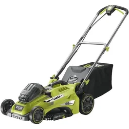 RYOBI RLM36X46H50PG Tondeuse à gazon sur batterie 36V MAXPOWER Brushless 46 cm avec système Power Assist, batterie 5 Ah et chargeur, ramassage/mulching