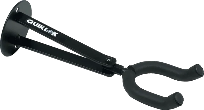 QUIKLOK Support mural pour guitare – Longue fourche – Acier noir – Charge max 12,5 kg