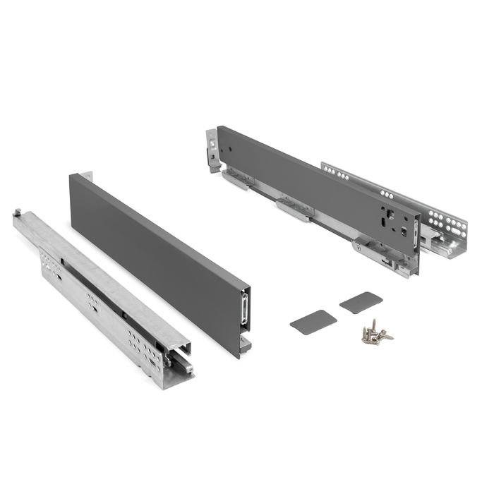 HERRAJES ALK Tiroir Qube Push Extracion Total Antracita H90, H120, H185 Hauteur Tiroir 500 HERRAJES ALK Tiroir Qube Push Extracion Total Antracita H90, H120, H185 Hauteur Tiroir 500