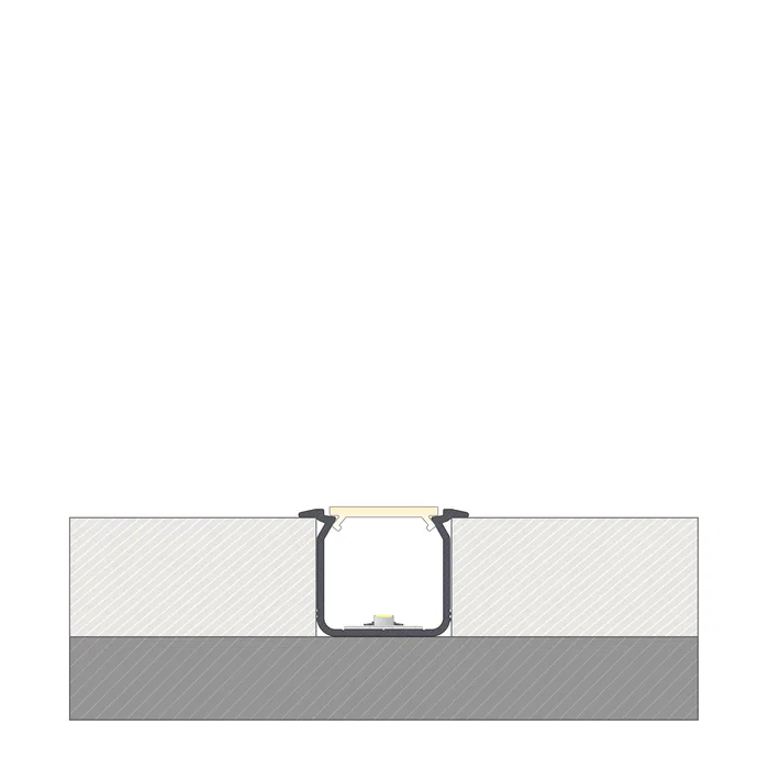 KIMERA SKAGEN Profilé Aluminium Anodisé Argent avec Diffuseur Opal et Clips de Fixation 2,02M