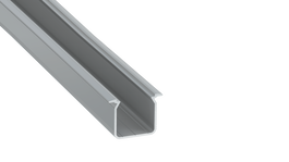 KIMERA Profilé aluminium anodisé argent SKAGEN avec diffuseur opale, capuchons et clips fixation 2,02 m