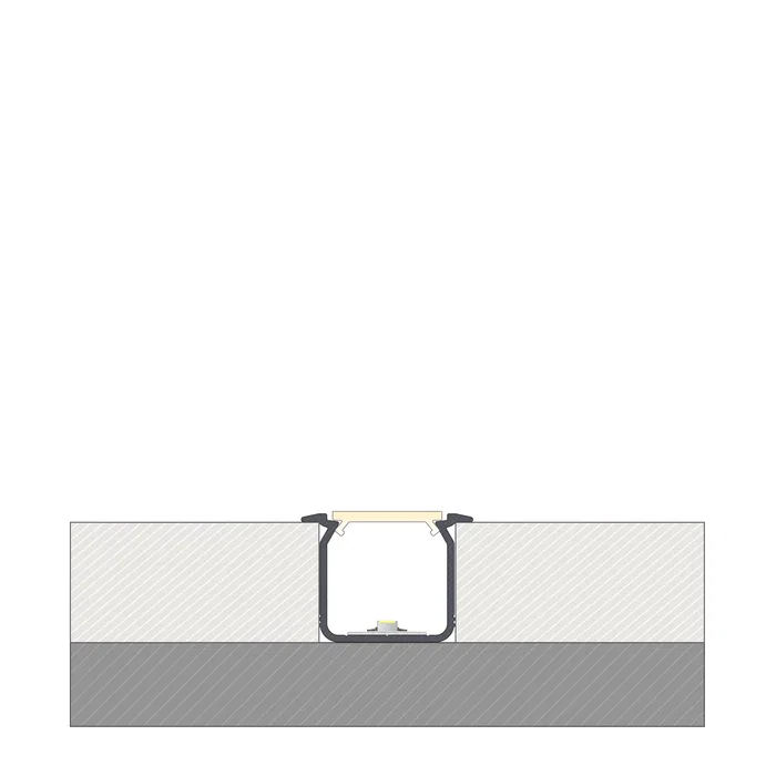 KIMERA SKAGEN Profilé Aluminium Anodisé Argent avec Diffuseur Opal et Clips de Fixation 2,02M